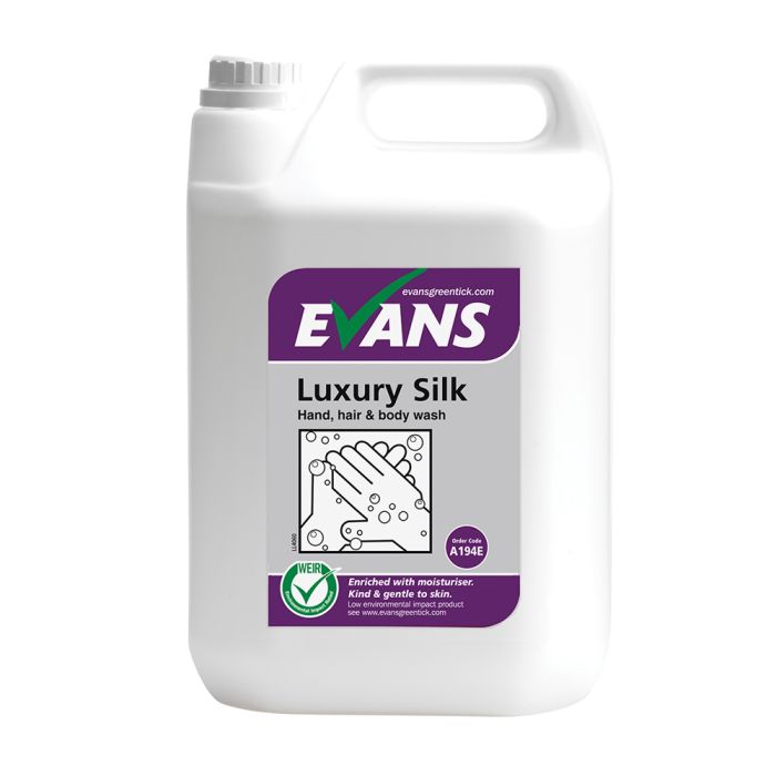 Evans Hand, Hair & Bodywash Soap ? Luxury Silk ? 5 Litre