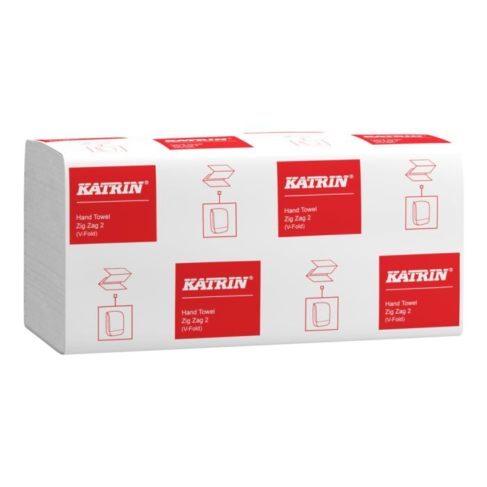 Katrin Classic 2ply Zig Zag V Fold Hand Towels - Case of 4000