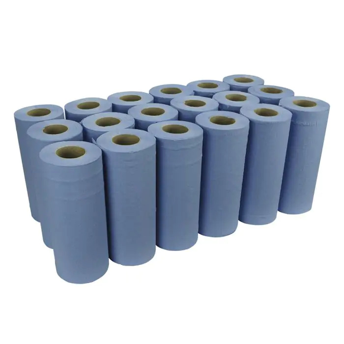 Essentials 2ply 10" Blue Wiper Rolls ? Case of 18
