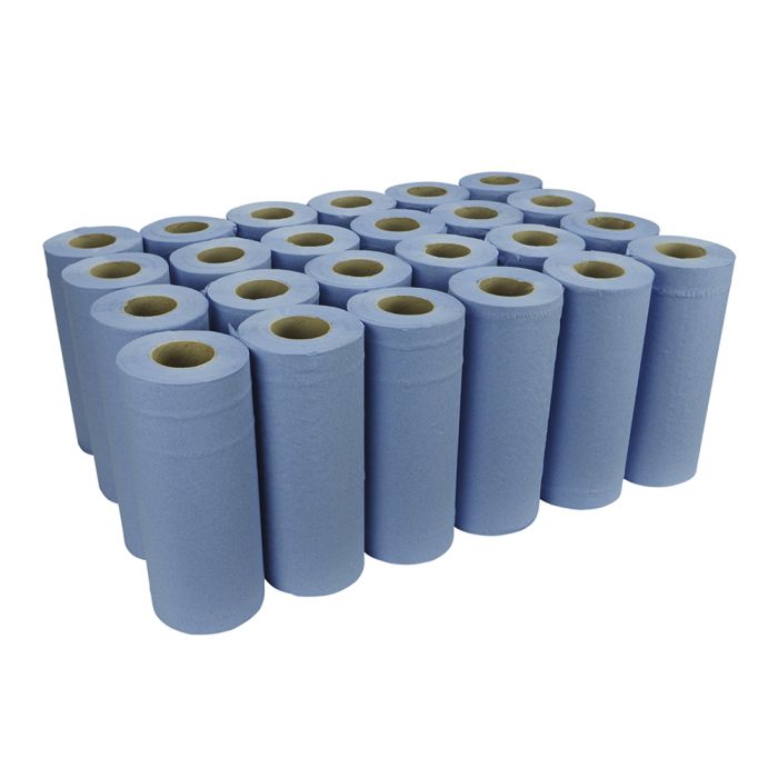 Premium 3ply 10" Blue Wiper Rolls ? Case of 24