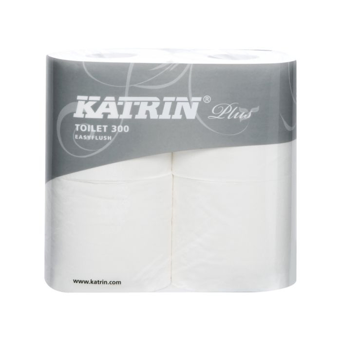 Katrin Plus 2ply White Easy Flush Toilet Rolls ? Case of 20