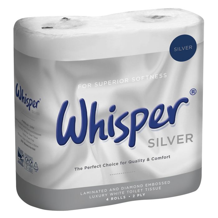 Whisper Silver Luxury 2ply Toilet Rolls ? Case of 40