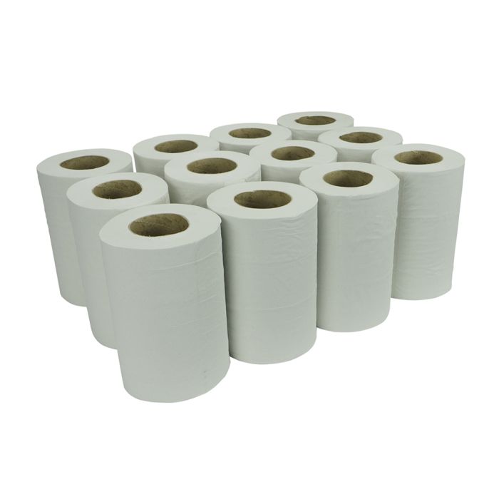 Essentials 1ply White Mini Centre Feed Rolls ? Case of 12