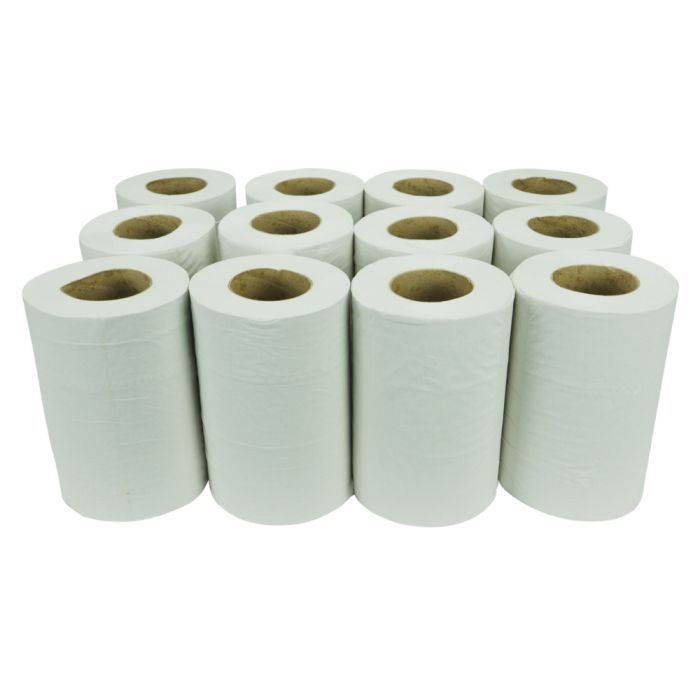 Essentials 2ply White Mini Centre Feed Rolls ? Case of 12