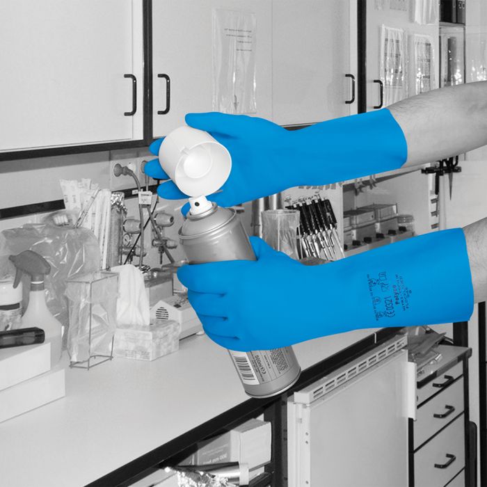 Nitri?Tech III Blue Flock Lined Nitrile Synthetic Rubber Glove