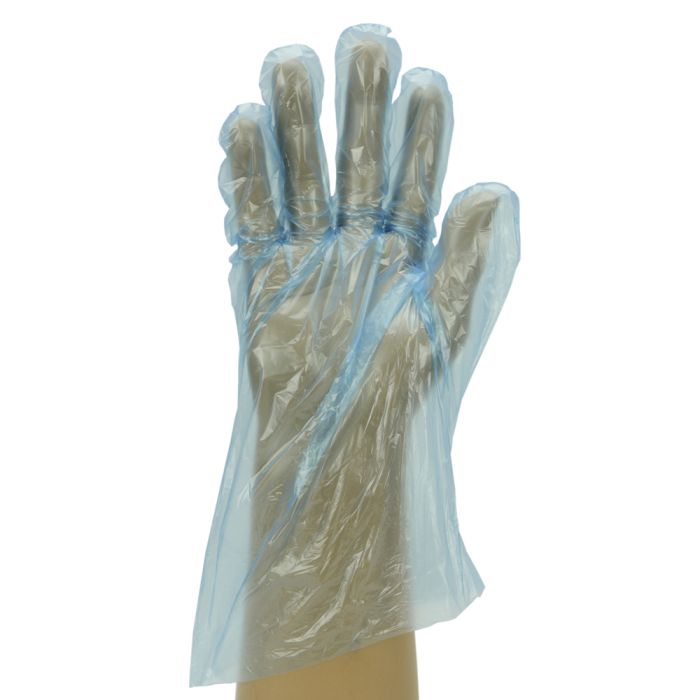 Blue Smooth Polythene Gloves