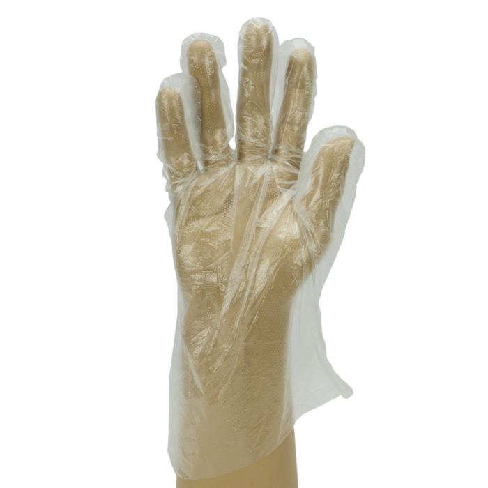 Clear Embossed Polythene Gloves